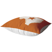 Texas Lone Star Throw Pillow - White on UT Orange - The Coffee Catalyst
