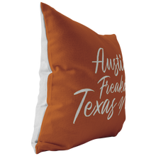 Austin Freakin' Texas Y'all Throw Pillow - UT Orange - The Coffee Catalyst