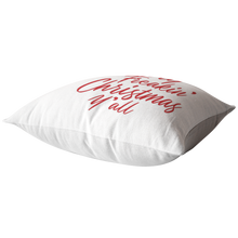 Merry Freakin' Christmas Y'all Throw Pillow - Red on White - The Coffee Catalyst