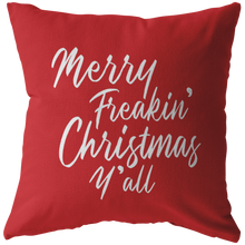 Merry Freakin' Christmas Y'all Throw Pillow - The Coffee Catalyst