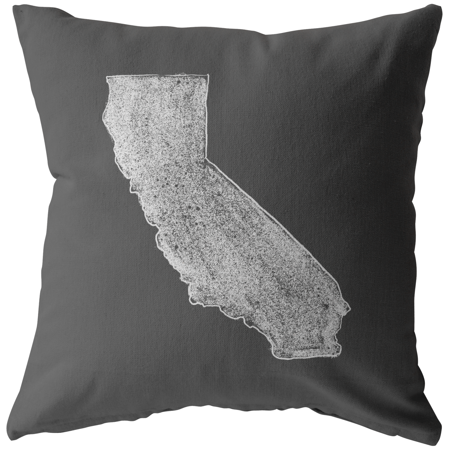California Dreamin' Throw Pillow - White on Charcoal - The Coffee Catalyst