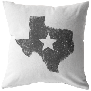 Texas Lone Star Throw Pillow - Charcoal - The Coffee Catalyst
