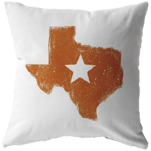 Texas Lone Star Throw Pillow - UT Orange - The Coffee Catalyst