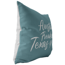 Austin Freakin' Texas Y'all Throw Pillow - TealBlue - The Coffee Catalyst