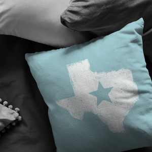 Texas Lone Star Throw Pillow - Light Blue - The Coffee Catalyst
